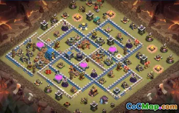 town hall 12, trophy/war base layout #43169