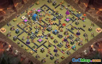 town hall 12, trophy/war base layout #43340