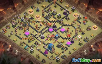 town hall 12, trophy/war base layout #43429