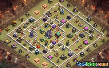 town hall 12, trophy/war base layout #43486