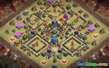 town hall 12, trophy/war base layout #43766