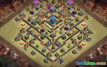 town hall 12, trophy/war base layout #43767