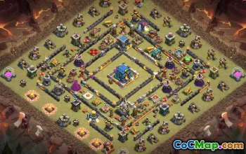 town hall 12, trophy/war base layout #43902