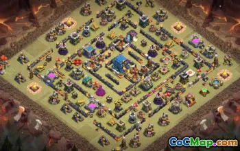 town hall 12, trophy/war base layout #43905
