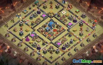 town hall 12, trophy/war base layout #43908