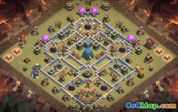 town hall 12, trophy/war base layout #49682