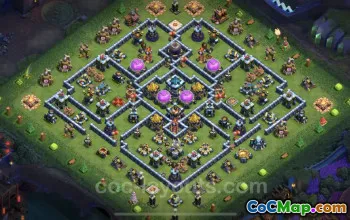 TH13 Farming Base: Anti 2 Stars Hybrid Design & Link #25803