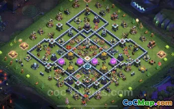 TH13 Farming Base - Anti 3 Stars Layout for Clash of Clans #25797
