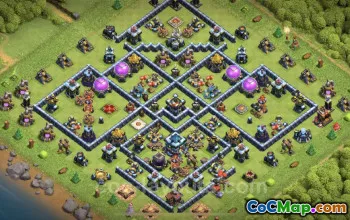 TH13 Farming Base - Anti-Everything Hybrid Design | COC #25810