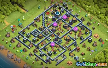 TH13 Farming Base Copy | Anti 3 Stars Layout - COC #20982