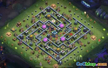 TH13 Farming Base Design - Anti 3 Stars Hybrid Layout #25798