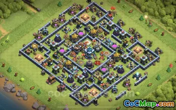 TH13 Farming Base Plan: Anti Everything & Hybrid Design #25826