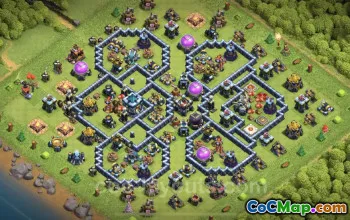 TH13 Farming Base with Link & Anti-Air | Clash of Clans #25811
