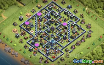 TH13 Farming Base with Link - Anti Everything - COC #25748