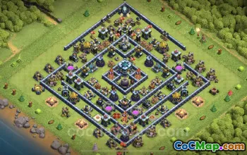 TH13 Farming Base with Link | Legend League Hybrid Design #25823