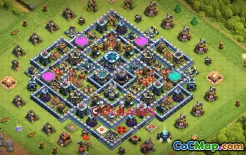 Th13 Hybrid Base: Compact Anti-Ground Copy | Clash of Clans #20989
