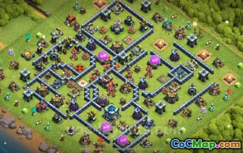 TH13 Hybrid Base Link | Top Trophy Defense for COC #21017