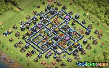 TH13 Hybrid Farming Base with Link - Clash of Clans #25820