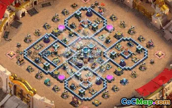 town hall 13, trophy/war/hybrid base layout #45072
