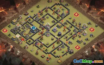 town hall 13, trophy/war base layout #34005