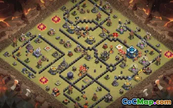 town hall 13, trophy/war base layout #34008