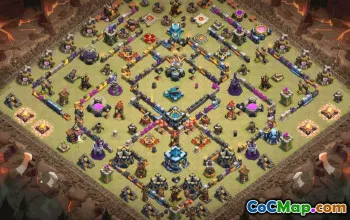 town hall 13, trophy/war base layout #34119