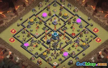 town hall 13, trophy/war base layout #34143