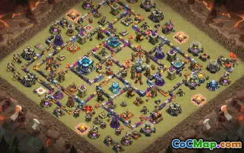 town hall 13, trophy/war base layout #34241