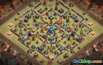 town hall 13, trophy/war base layout #34243