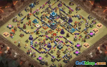 town hall 13, trophy/war base layout #34401