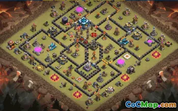 town hall 13, trophy/war base layout #35019