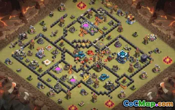 town hall 13, trophy/war base layout #35331