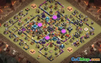 town hall 13, trophy/war base layout #35354
