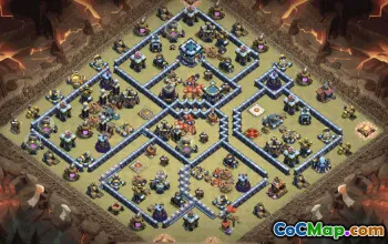 town hall 13, trophy/war base layout #37039