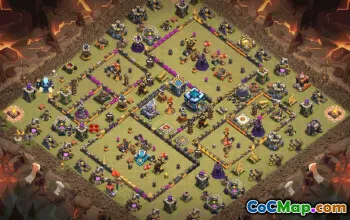 town hall 13, trophy/war base layout #37548