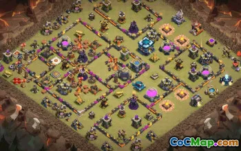town hall 13, trophy/war base layout #37568
