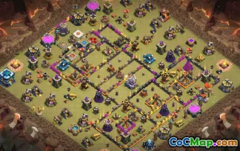 town hall 13, trophy/war base layout #37622