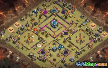 town hall 13, trophy/war base layout #37635