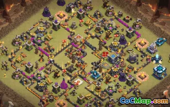 town hall 13, trophy/war base layout #37637