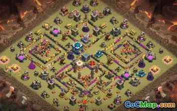 town hall 13, trophy/war base layout #37646