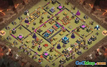 town hall 13, trophy/war base layout #37708