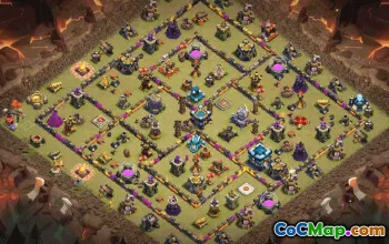 town hall 13, trophy/war base layout #37729
