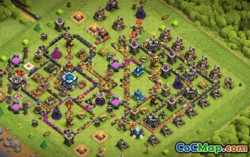 town hall 13, trophy/war base layout #37751