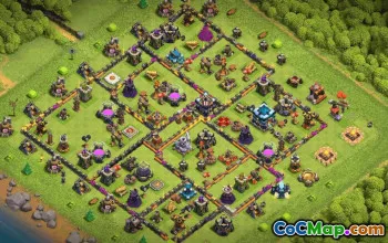 town hall 13, trophy/war base layout #37753