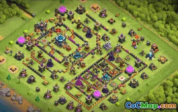 town hall 13, trophy/war base layout #37770