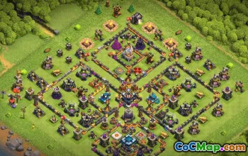 town hall 13, trophy/war base layout #37790