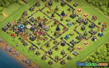 town hall 13, trophy/war base layout #37866
