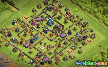 town hall 13, trophy/war base layout #37906