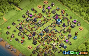 town hall 13, trophy/war base layout #37907