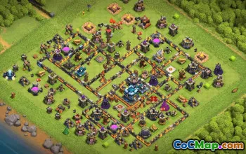 town hall 13, trophy/war base layout #37955
